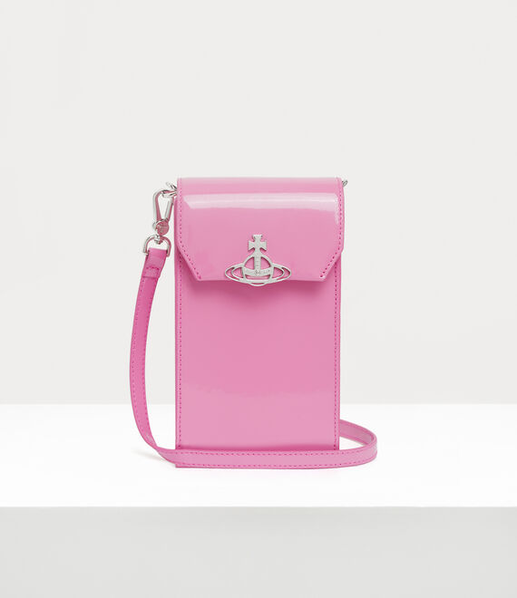 Vivienne Westwood Shiny Patent Phone Bag in PINK